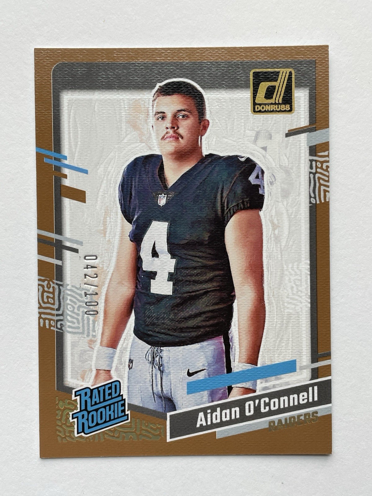 Aidan O’Connell 2023 Donruss (RC) RATED ROOKIE STUDIO SERIES PORTRAIT SP /100