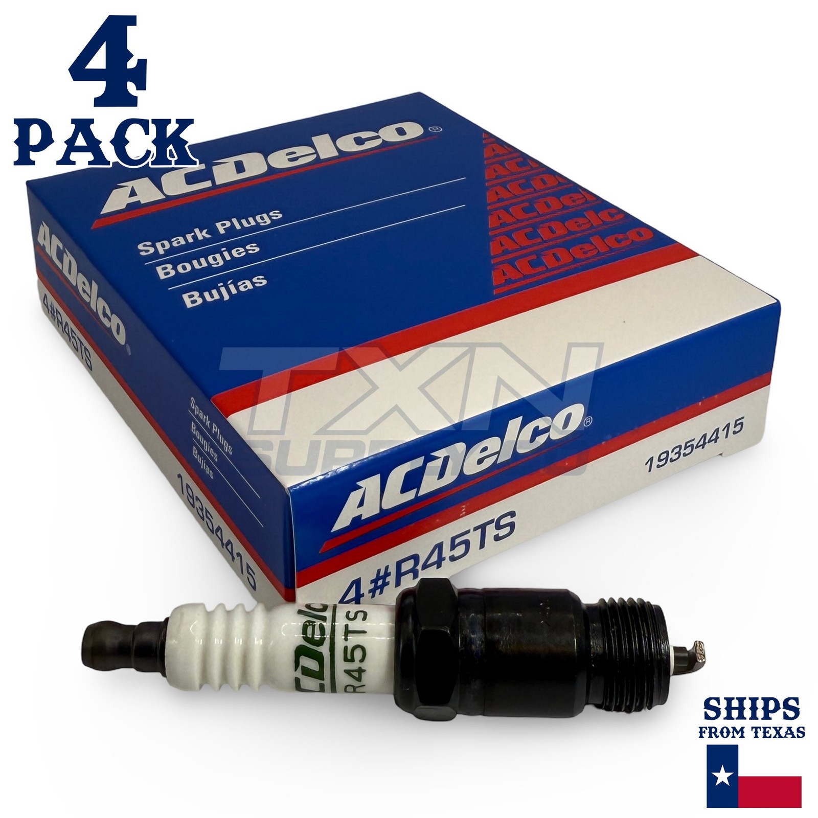 ACDelco R45TS Copper Spark Plug - 4 Pack - 19354415 GM OEM