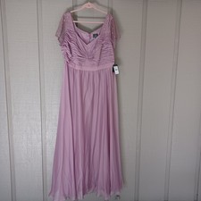 Adrianna Papell Beaded Short Sleeve Chiffon Gown Size 22 Mother Of Bride Mauve