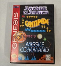 Arcade Classics Sega Genesis CIB Complete Centipede Missile Command works great