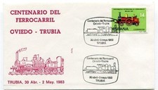 D33835 Trenes Locomotoras Ferrocarril Centenario Oviedo - Cubierta Trubia España