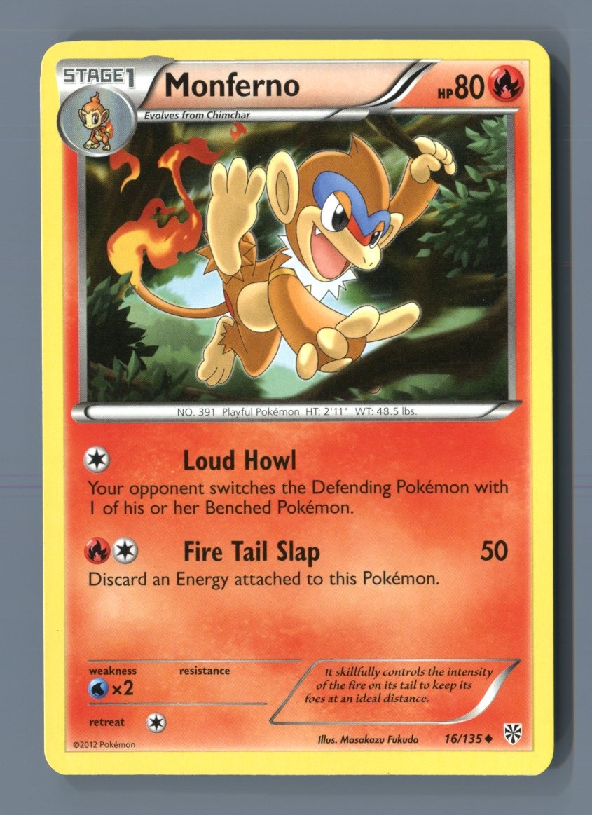 Monferno 16/135 Uncommon Plasma Storm Pokemon Lightly Played