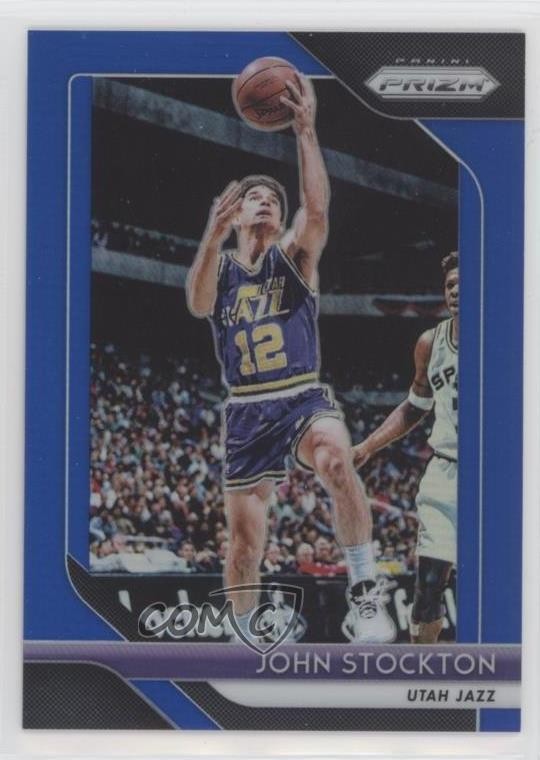 2018-19 Panini Prizm Blue Prizm 36/199 John Stockton #185 HOF 03gz