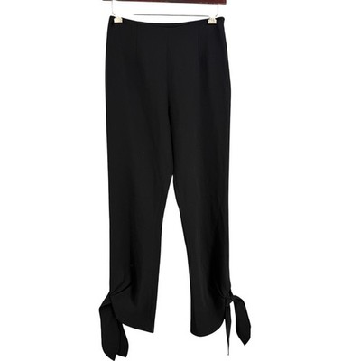 Cinq à Sept Black Tailored Trousers Ankle Tie Detail Pants Office Size 2