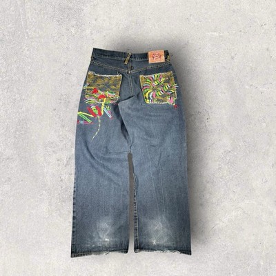 Vintage RMC Red Monkey Denim Jeans 34x29 Baggy Chameleon Snake Martin Ksohoh