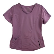 Barco One Wellness Scrub Top M Purple Polyester Stretch Pockets A62