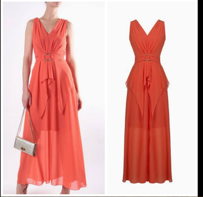 Rinascimento Coral Pink Maxi Gown Size S L XL Occasion Wear, BNWT, Choose Size