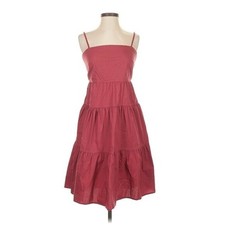 Gap Women's Size 8 Petite Cami Tiered Dress Red Clay Sleeveless Square Neck