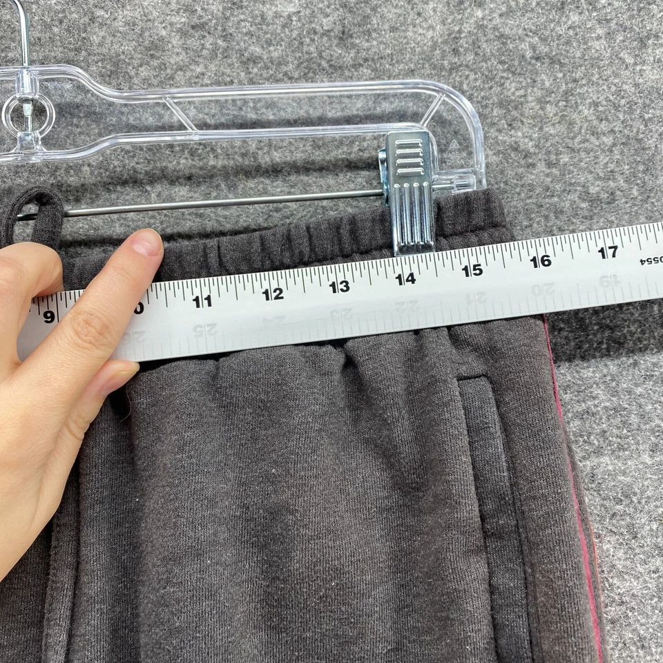 Calça de moletom feminina Activewear M cinza médio listrada cintura alta cordão - Imagem 3 de 4