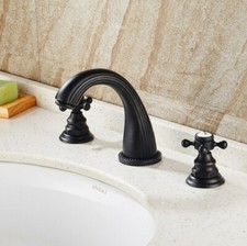 Black Oil Rubbed Brass Widespread Bathroom Sink Faucet Mixer Tap 3 Holes snf079