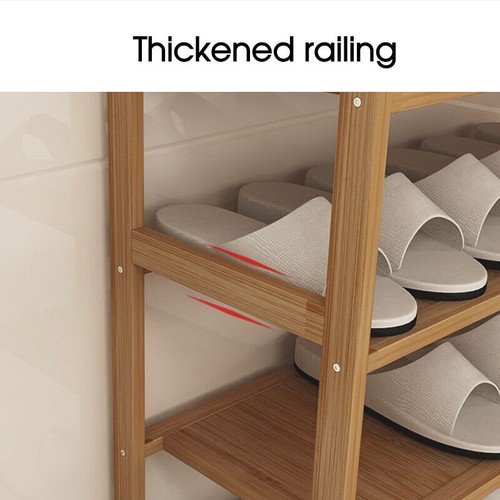 3-6 Tiers Layers Bamboo Shoe Rack Storage Organizer Wooden Shelf Stand Shelves - Picture 5 of 20