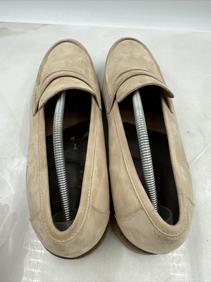 Grenson Shoes Mens Size 13 D Suede Penny Loafers Floyd Tan 
