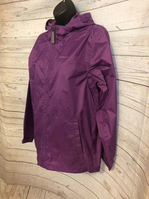 Quechua Oxylane Womenâs Windbreaker Jacket Hooded Purple Size 14 | eBay