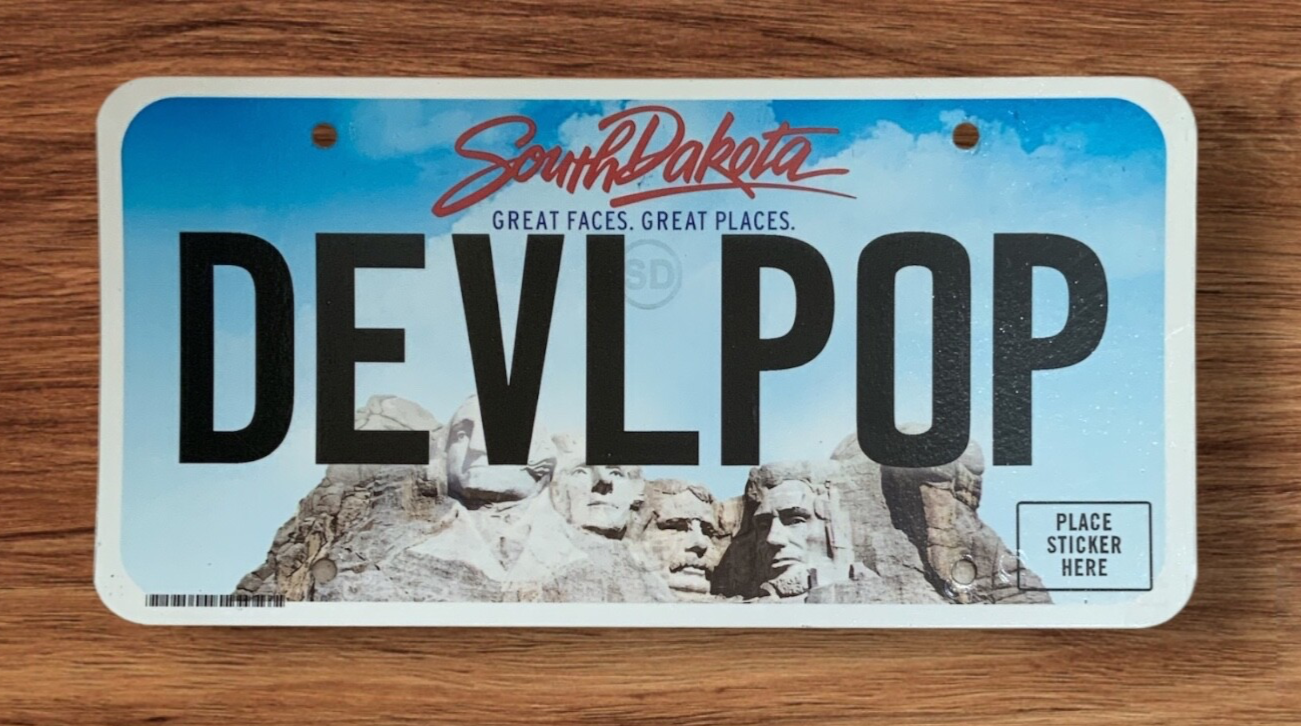 SOUTH DAKOTA GRAPHIC VANITY AUTO LICENSE PLATE 