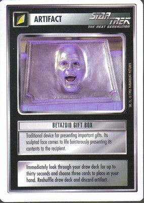 STAR TREK CCG WHITE BORDER PREMIERE 1995 BETA RARE CARD BETAZOID GIFT BOX