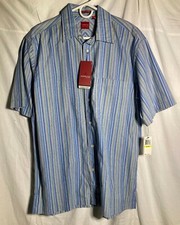 Vntg Arrow Summer Prep Short Sleeve Button Down Striped Cotton Shirt Men's M