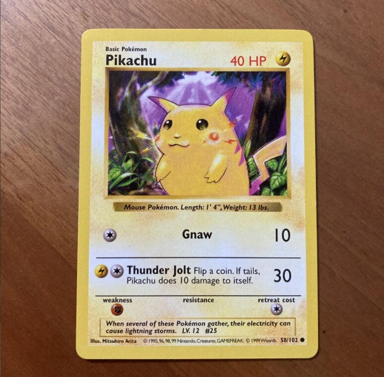 Pokemon Card Pikachu English Version Shadowless Rare pretty