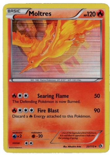 Moltres 22/113 Holo Rare Black & White: Legendary Treasures