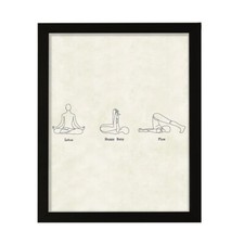 Lotus, Happy Baby, Plow Yoga Pose, FRAMED Print Yoga Wall Art