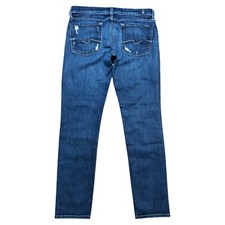 7 For All Mankind Womens Jeans 28 Blue Denim Skinny Boyfriend Josefina Distress