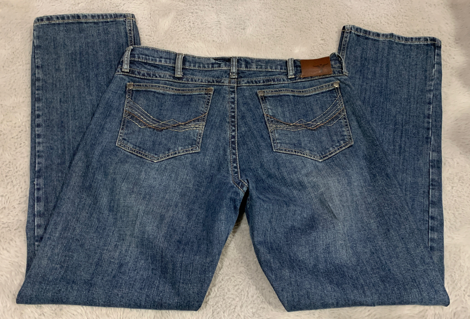 Wrangler Jeans Men 44X30 Blue Regular Fit Denim Straight Leg Pants
