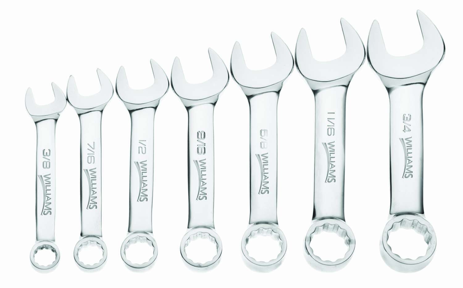 7-Piece Stubby Combination Wrench Set by JHW11030