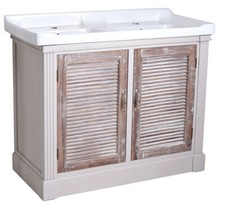 Doppelwaschtisch Landhausstill Waschbecken mit Unterschrank Waschplatz Badmöbel