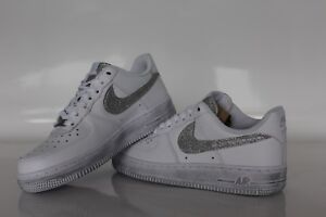 nike air force 1 personalizzate con glitter argento e sporcatura | eBay