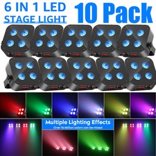 10PCS 6IN1 RGBWA UV Wireless Par Light Remote/APP/DMX LED Stage Lighting Battery