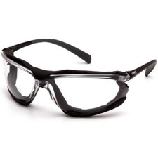 Pyramex Proximity Safety Glasses Foam Padded Black Frame Clear Anti-Fog Lens
