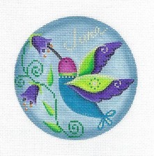 SP.ORDER  Hummingbird for the Month of JUNE Needlepoint Canvas by Rebecca Wood