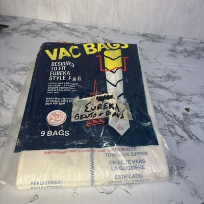 DVC BRAND Eureka Upright Vacuum Bags for F & G with 8 Total VAC BAGS open bag