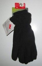 TEK GEAR SMALL MEDIUM Men's Black Thinsulate Microfleece Cuffed Gloves