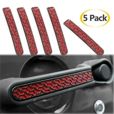 ABS Trim RED Exterior Door Handle Insert for 2007-2017 Jeep Wrangler JK 4-Door