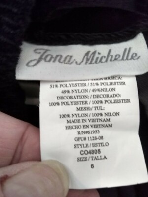 Robe D'événement Noire Et Grise Pour Petite Fille - Marque Jona Michelle - Taille 8 (US) - Occasion Très Bon état