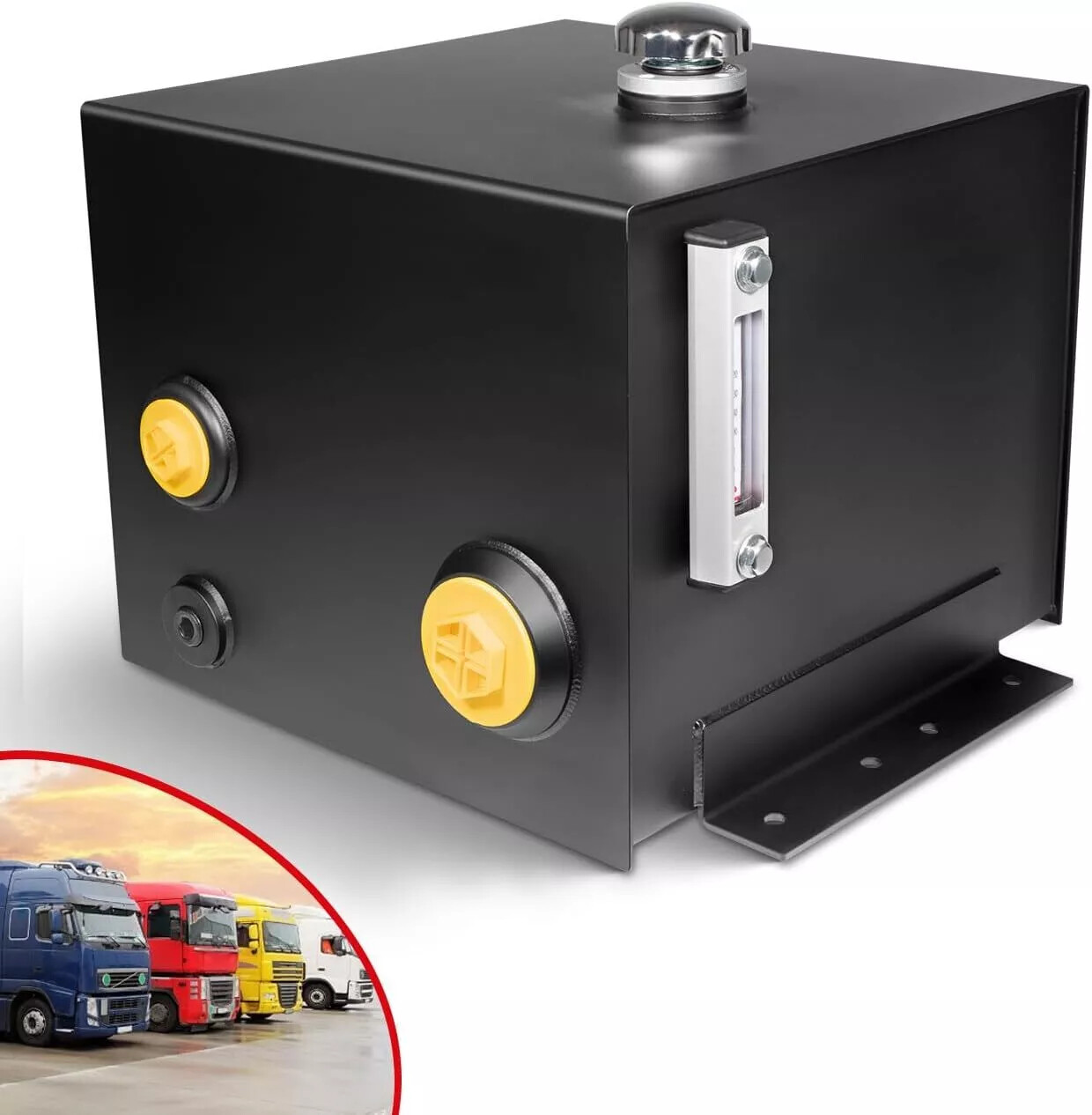 Steel Hydraulic Fluid Reservoir Tank with Inlet 1-1/2" & Outlet 3/4" FNPT Port