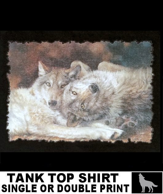 ALTRA Beautiful Wild Wolves Cuddling Each Other Wolf Pack Lycan Werewolf Tank Top A755