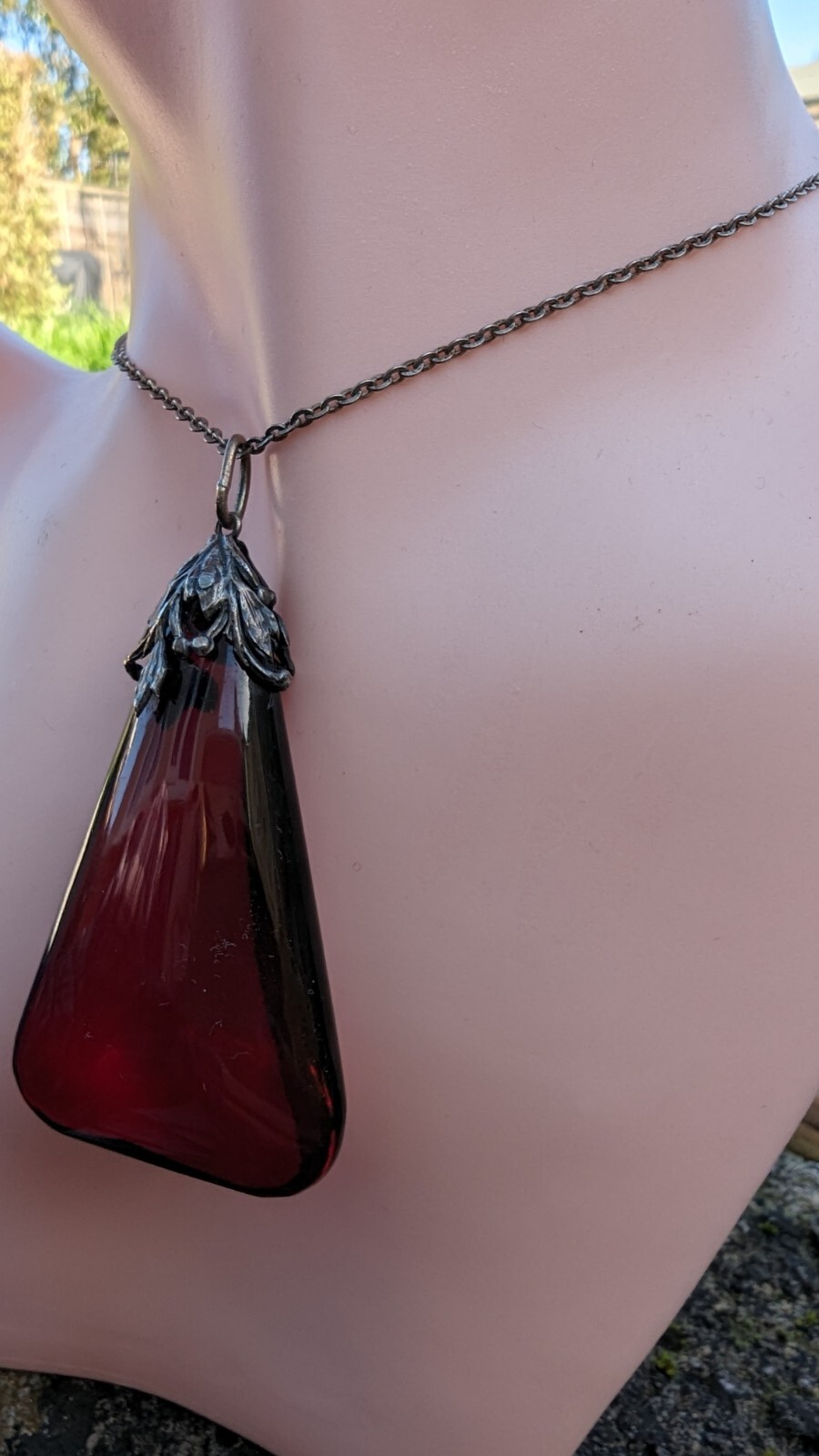 Attributed Bernard Instone Silver Bakelite Pendant - image 9