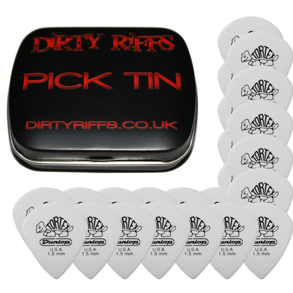 24 x Dunlop Tortex Jazz III 3 XL Guitar Picks / Plectrums 1.50mm In A Pick Tin