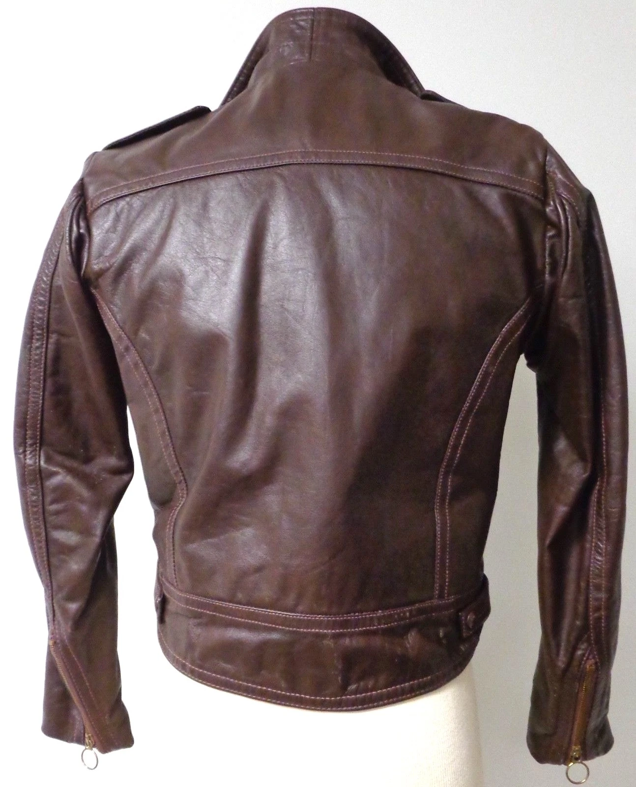 harley-davidson vintage amf leather cavalier trucker style motorcycle jacket