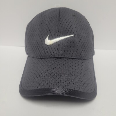 Vtg Y2K Nike Tailwind DriFit Panel Mesh Gray Logo Running Hat Cap Just Do It