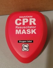 First Aid CPR Rescue Mask, Adult/Child Pocket Resuscitator, Hard Case New