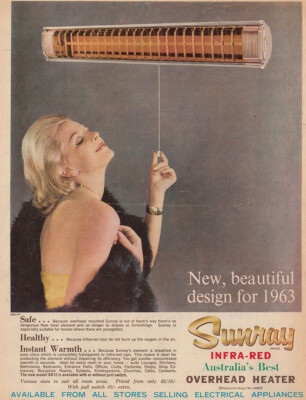 1963 Sunray Infra Red Overhead Heater: Australia's Best Vintage Print Ad