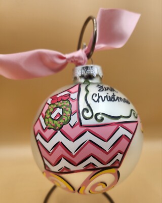 Glory Haus FIRST CHRISTMAS PINK GIRL Glass Ball Ornament Boxed, BRAND NEW