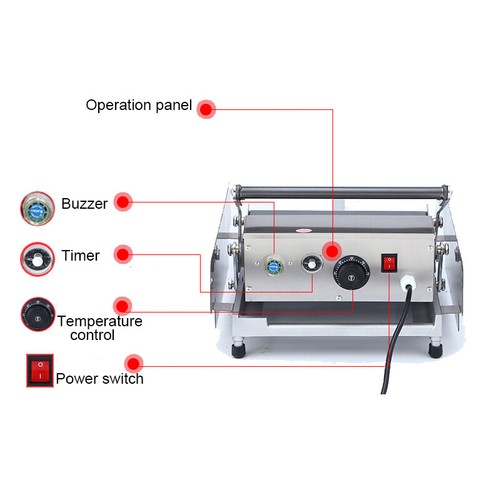 Commercial Electric Hamburger Baking Machine Double Layer Burger Bread Toaster