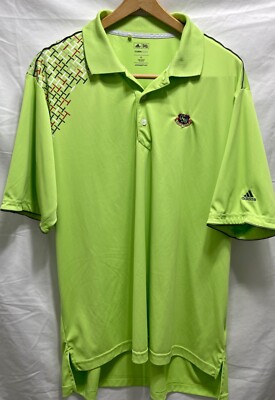 ADIDAS Climacool short sleeve golf polo mens size XL highlite green GSW GC logo