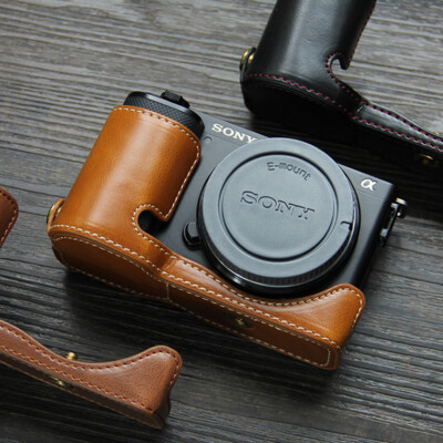 PU Leather Genuine Real Protective Camera Bag Case Cover For Sony ZVE10 ZV-E10
