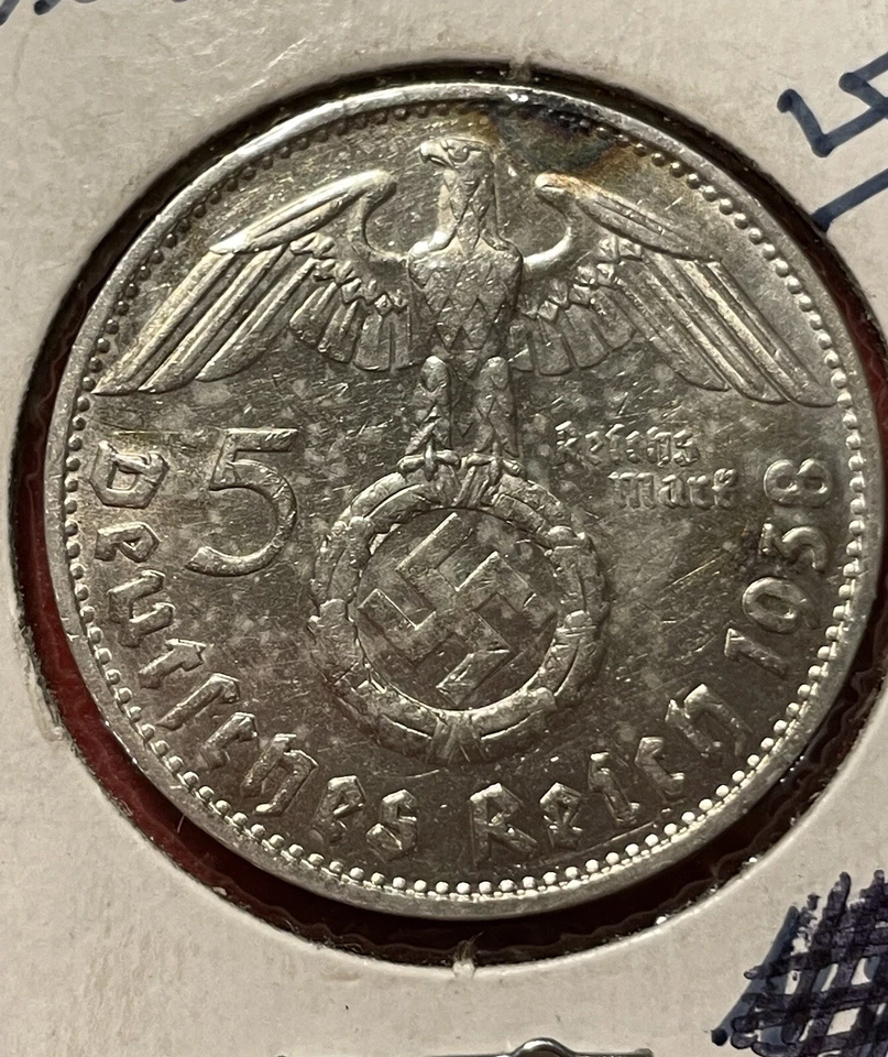 Moneda de plata de 5 marcos de Alemania 1938 Foto 3 de 4