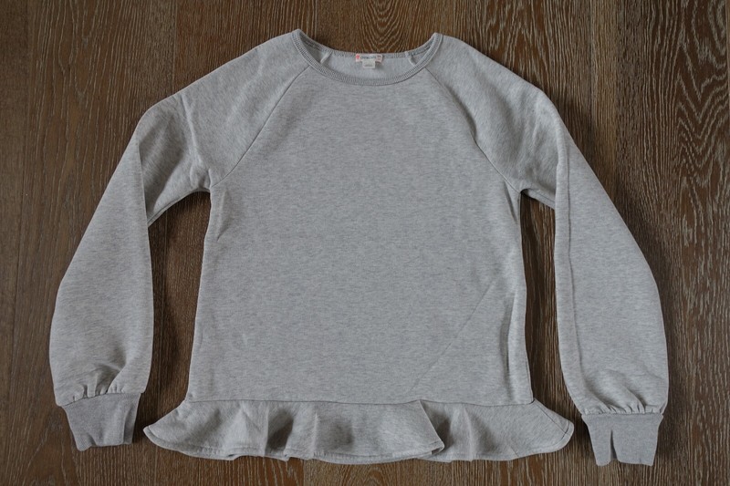 Crewcuts JCrew Girls Gray Peplum Sweatshirt Size 14 EUC