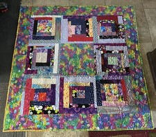 Homemade Scrap Quilt 56x 57. Unique And One Of A Kind.